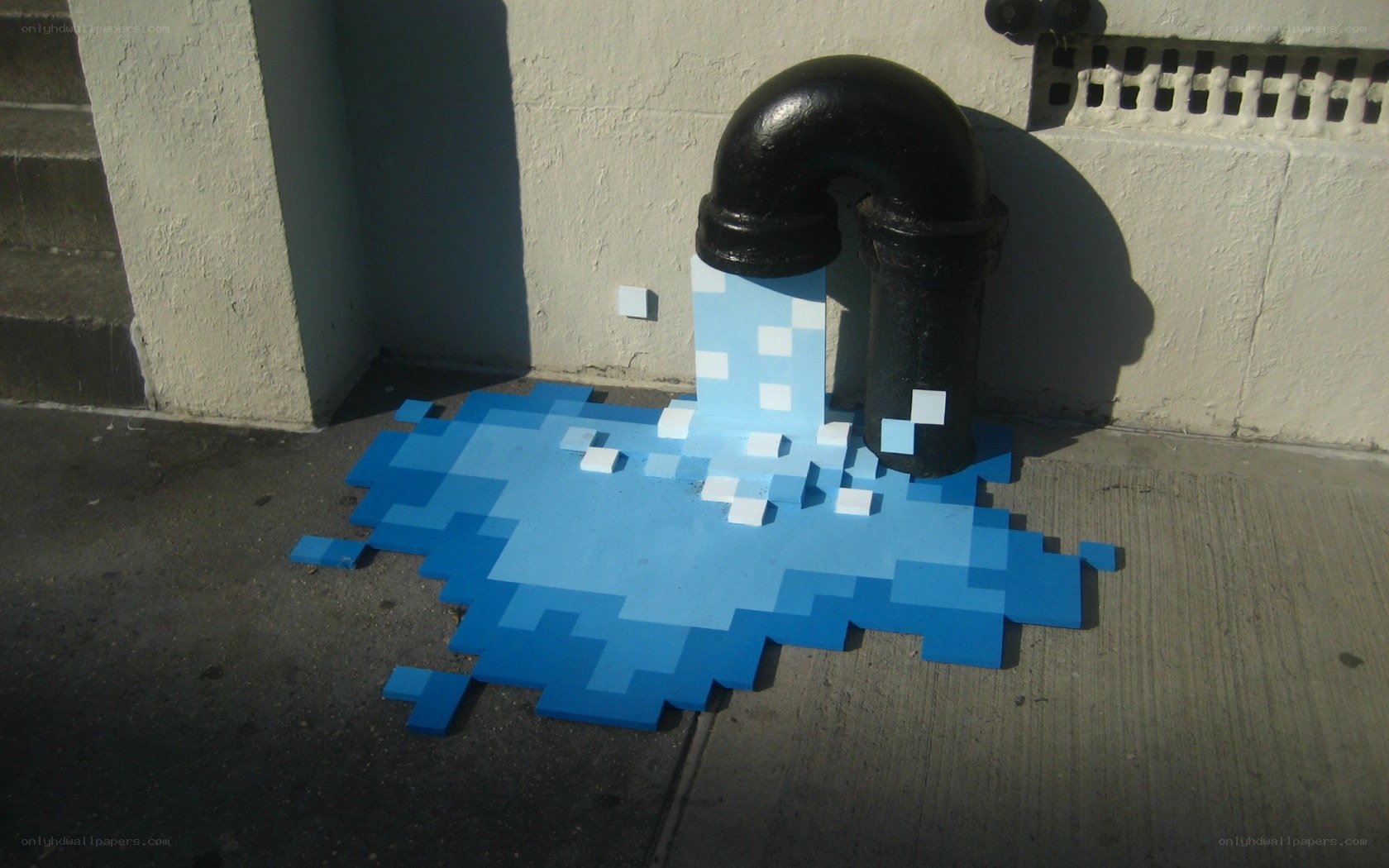 Pixel art water leak