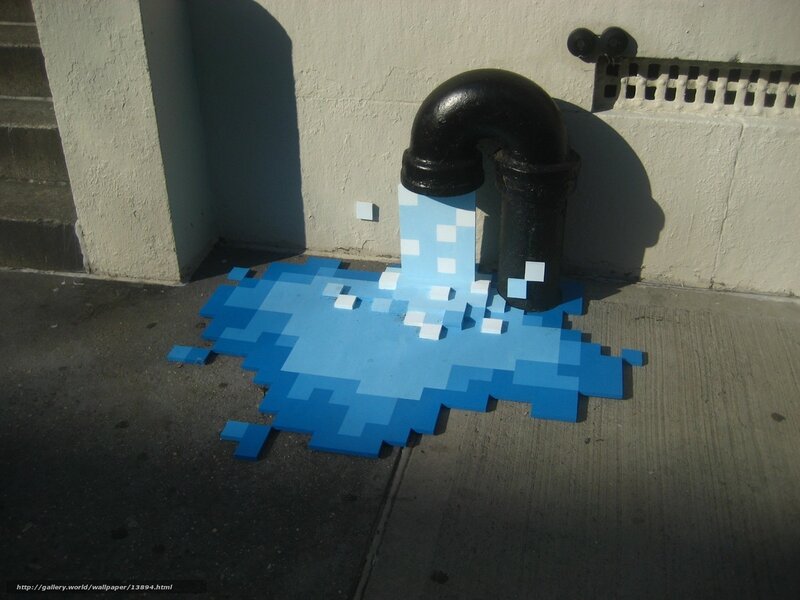 Pixel art water leak