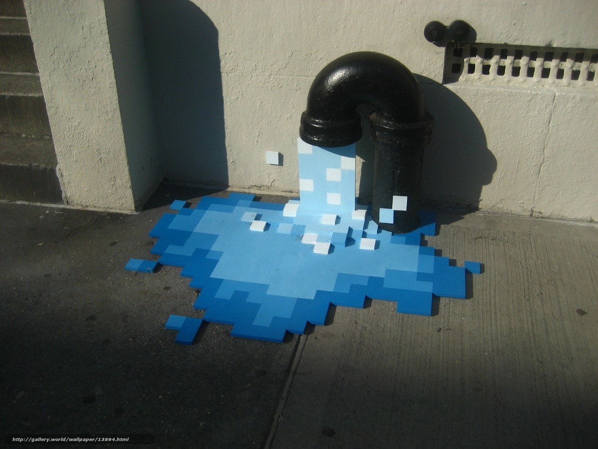 Pixel art water leak
