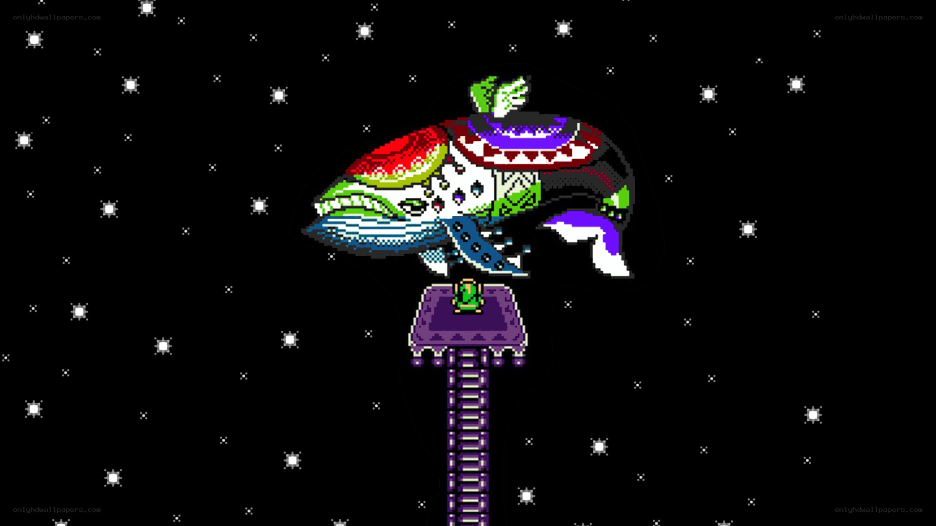 pixel art whale in space