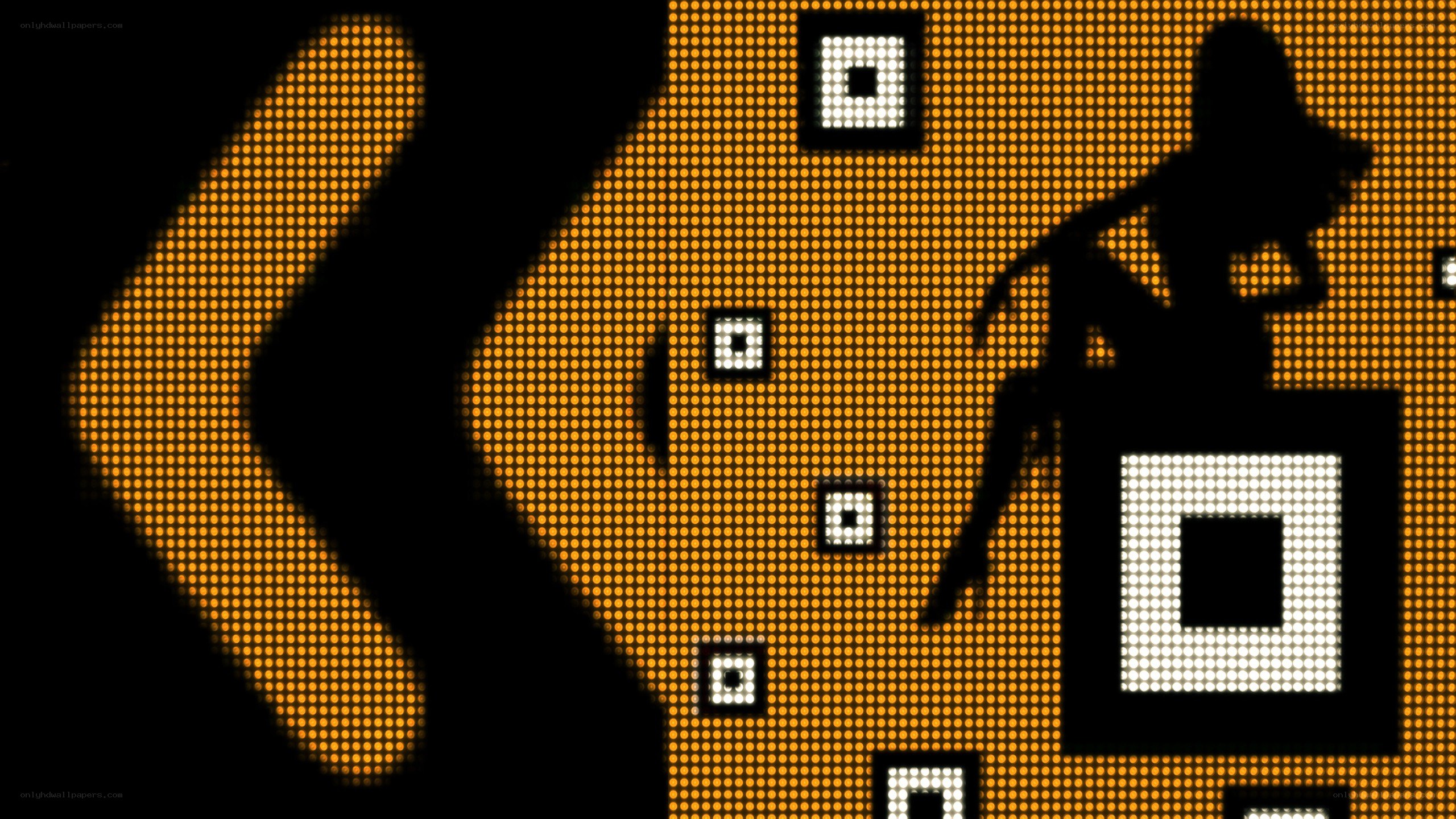 pixel art with silhouettes
