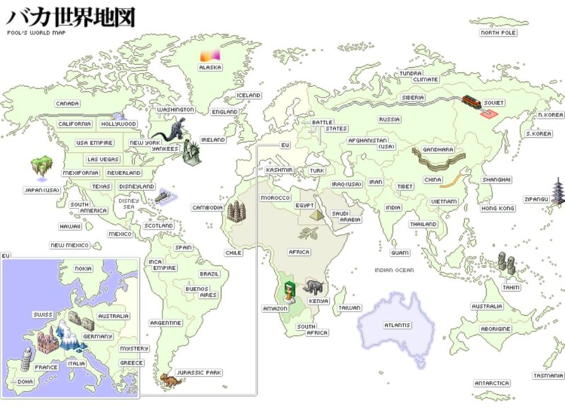 Pixel Art World Map — Green