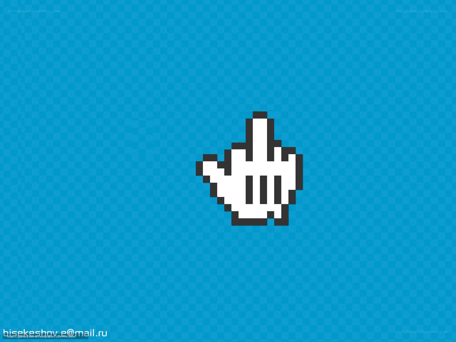 pixel cursor on blue