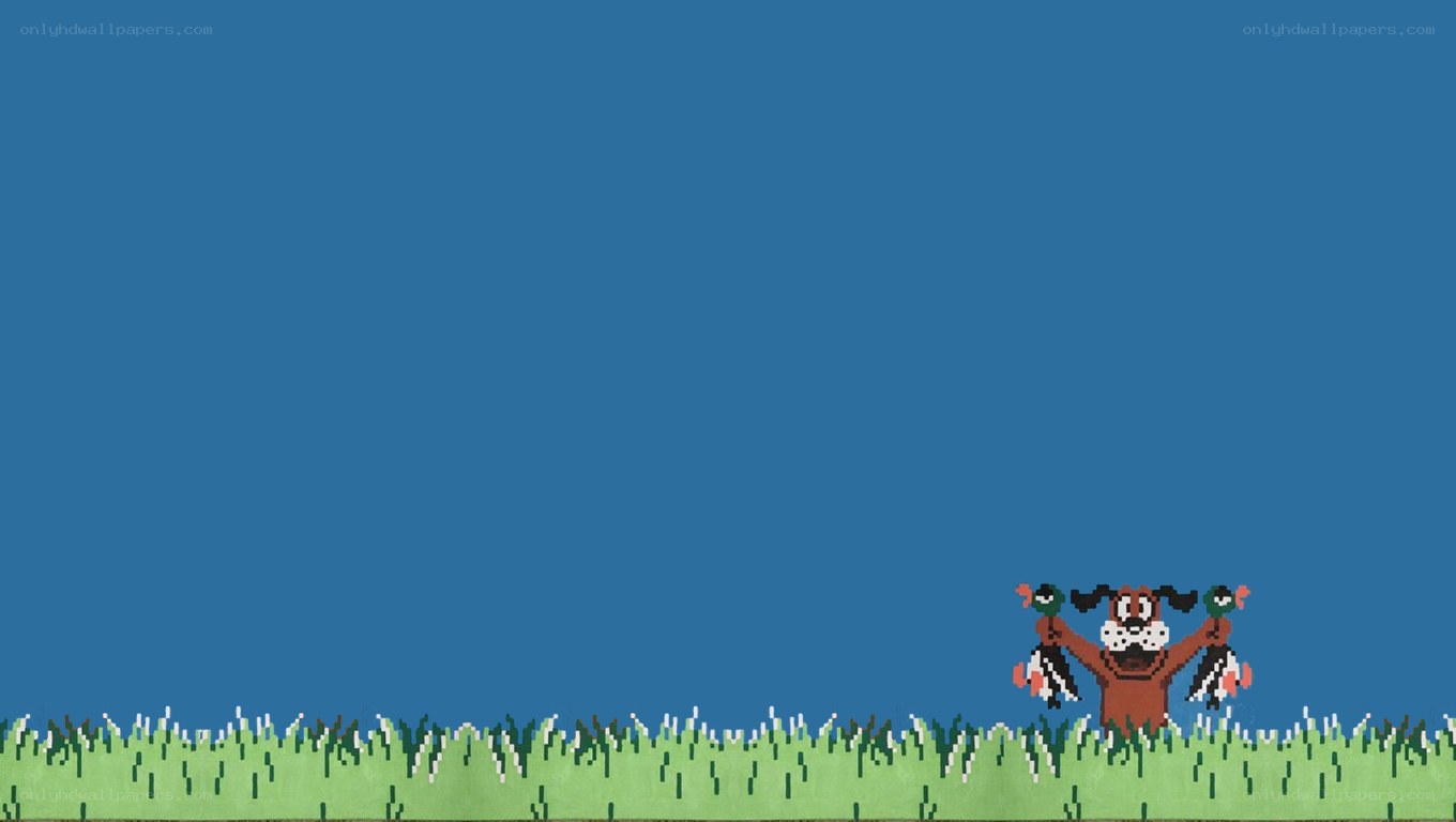 Pixel dog with ducks