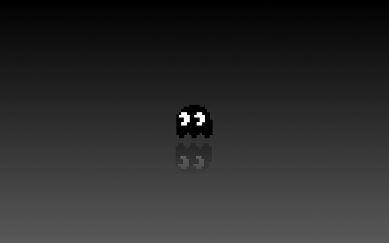 pixel ghost on dark background