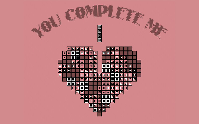 pixel heart love message