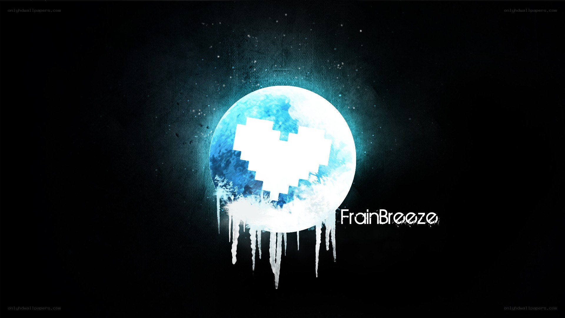 pixel heart moon logo