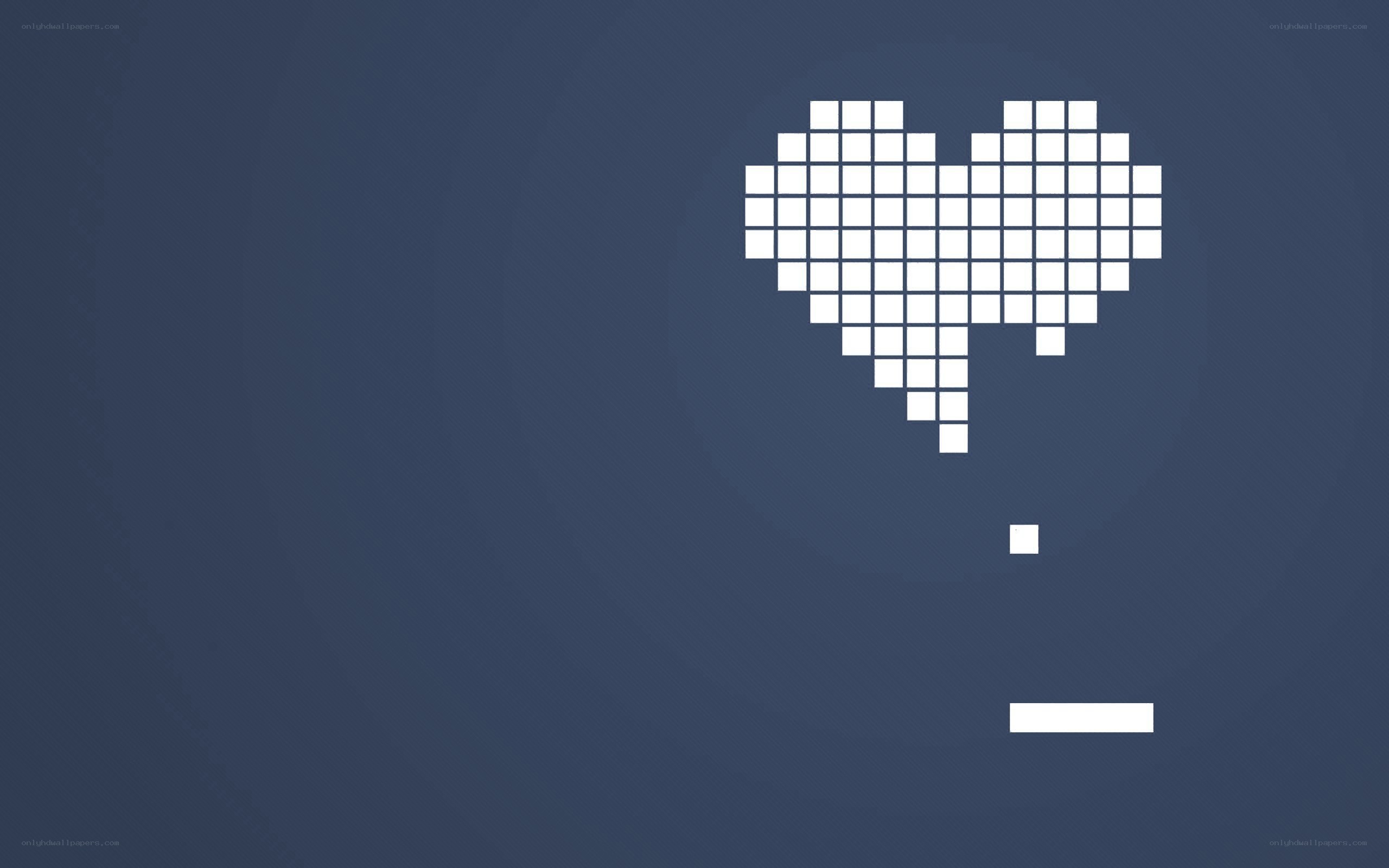 pixel heart on blue