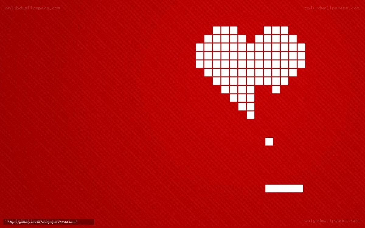 pixel heart on red