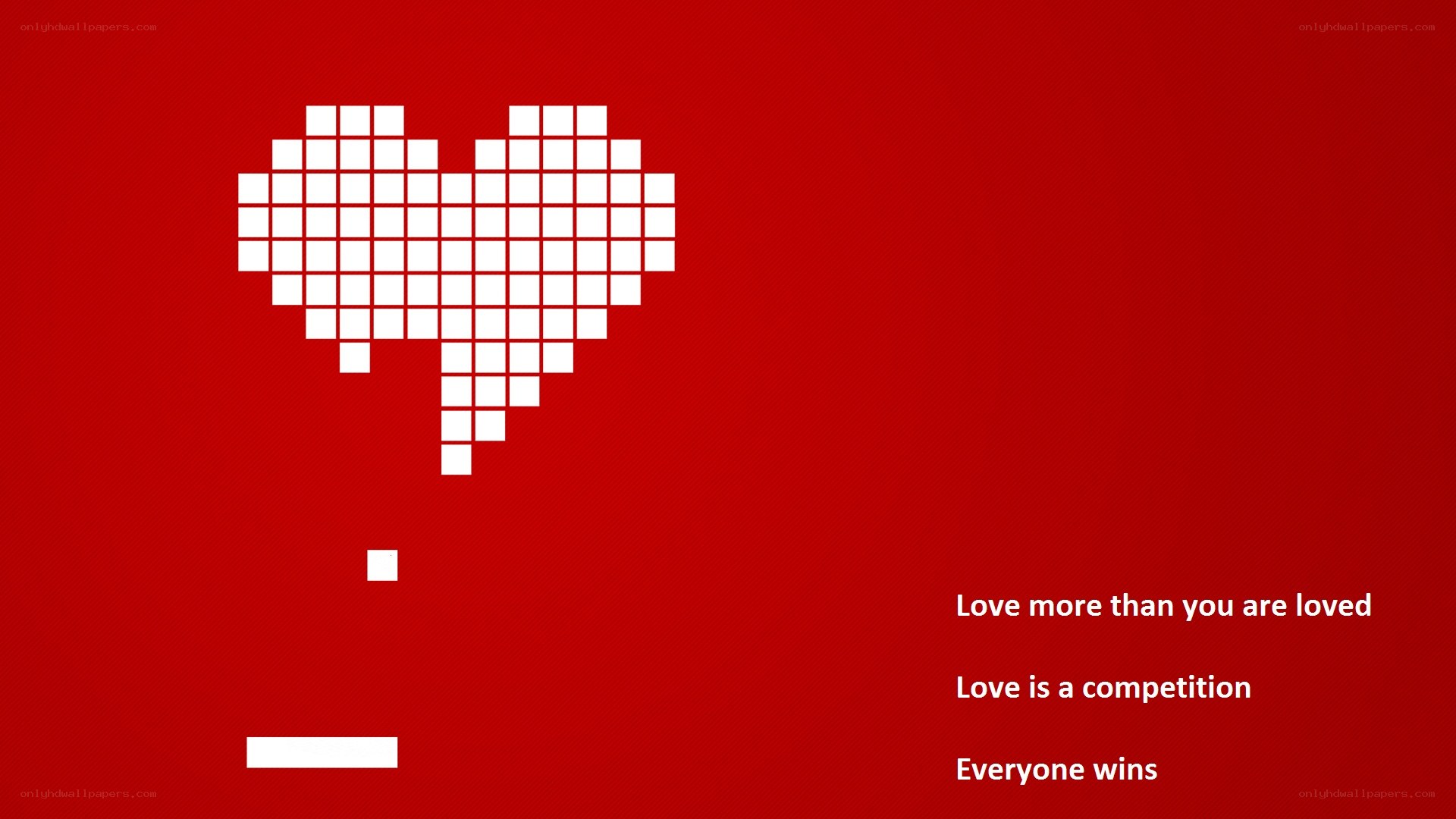 Pixel heart with love quotes
