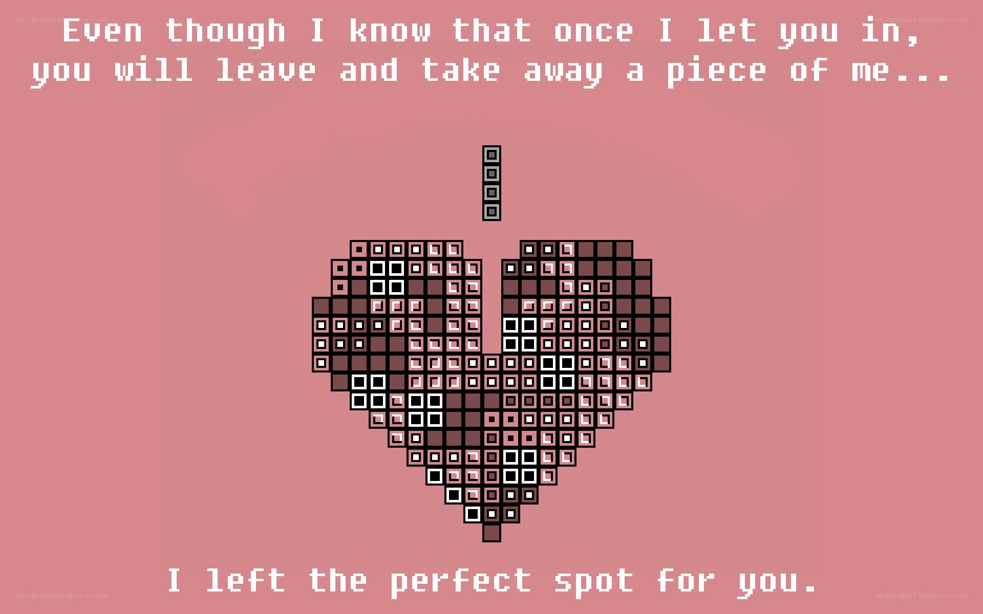 Pixel heart with text