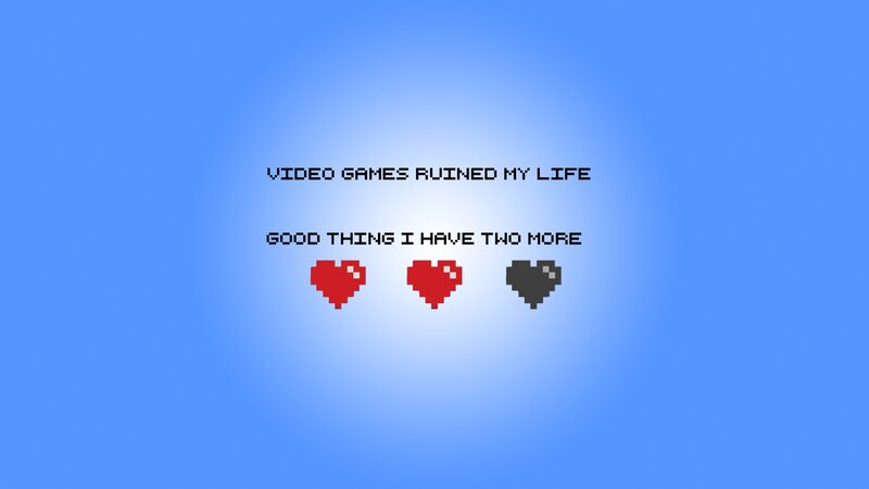 Pixel Hearts and Text — Blue, Humorous, Pixel Art