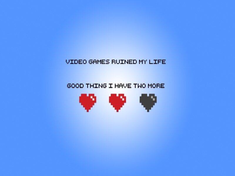Pixel Hearts and Text
