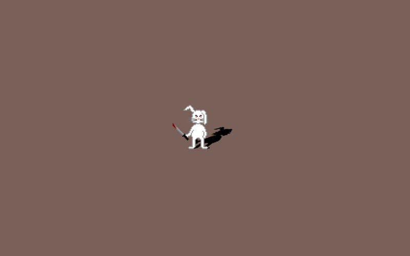 Pixel rabbit with knife