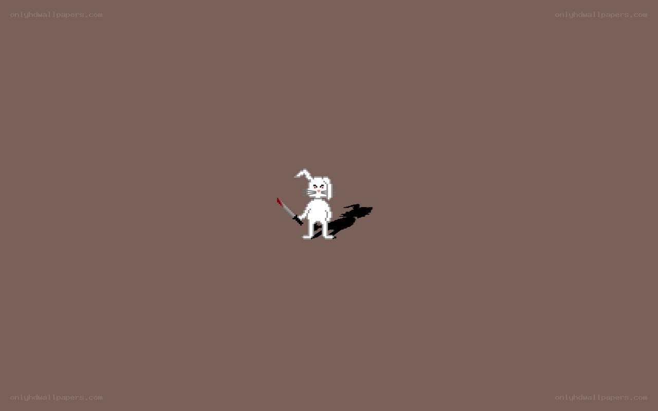 Pixel rabbit with knife