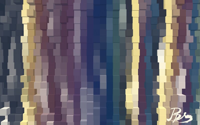 Pixelated abstract art with vertical columns