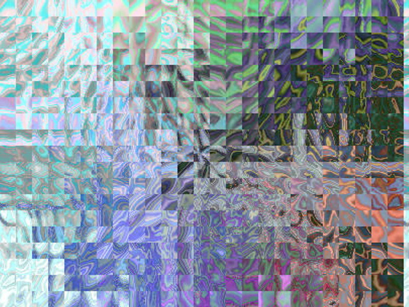 Pixelated Abstract Pattern — Blue, Chaotic