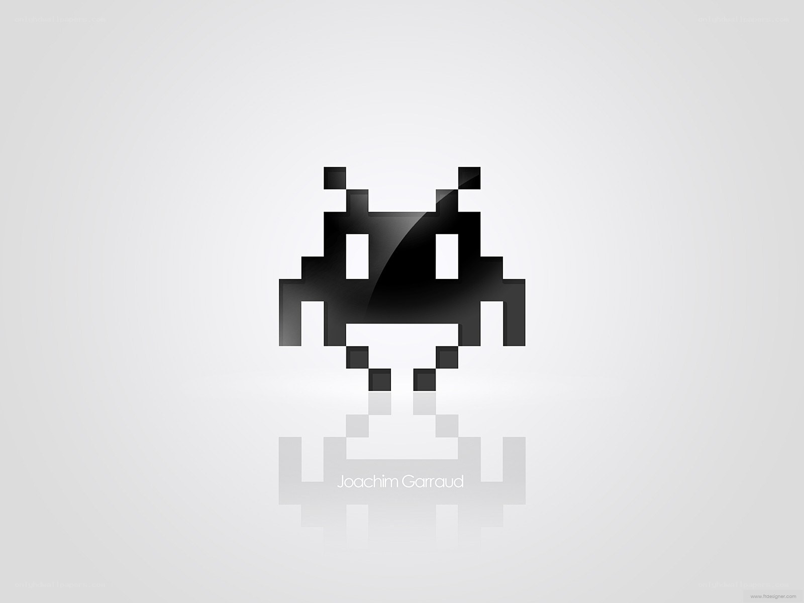 Pixelated alien character