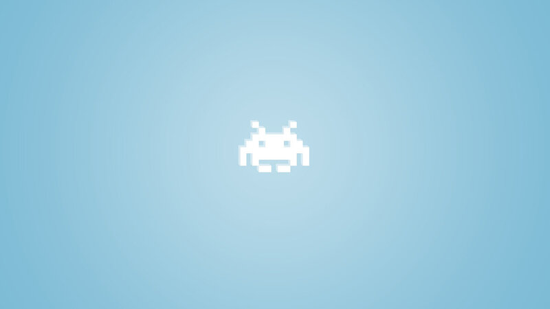 Pixelated Alien Character — Light Blue