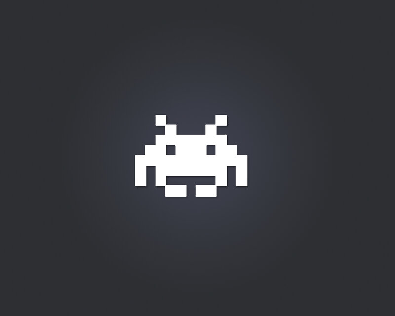 Pixelated Alien Character — White