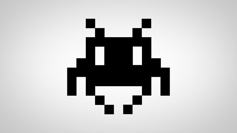 Pixelated Alien Creature — Black
