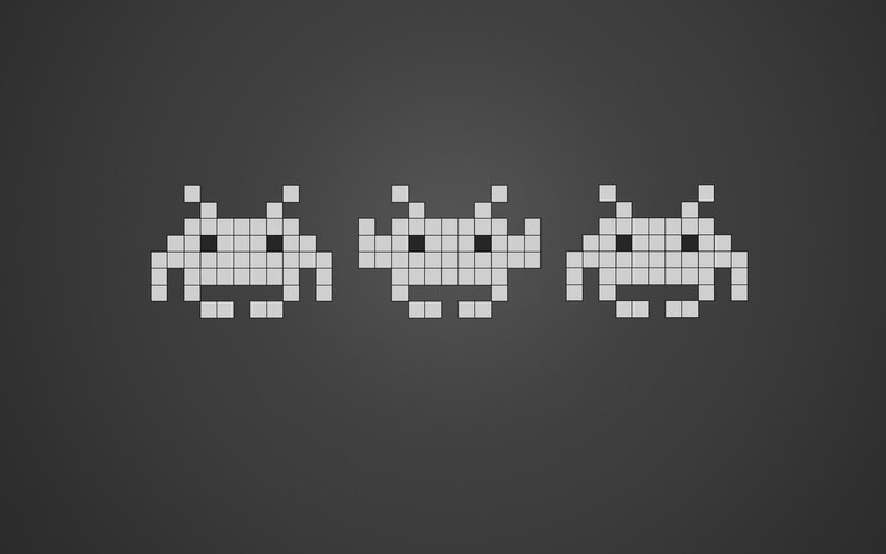 Pixelated Alien Creatures — Gray