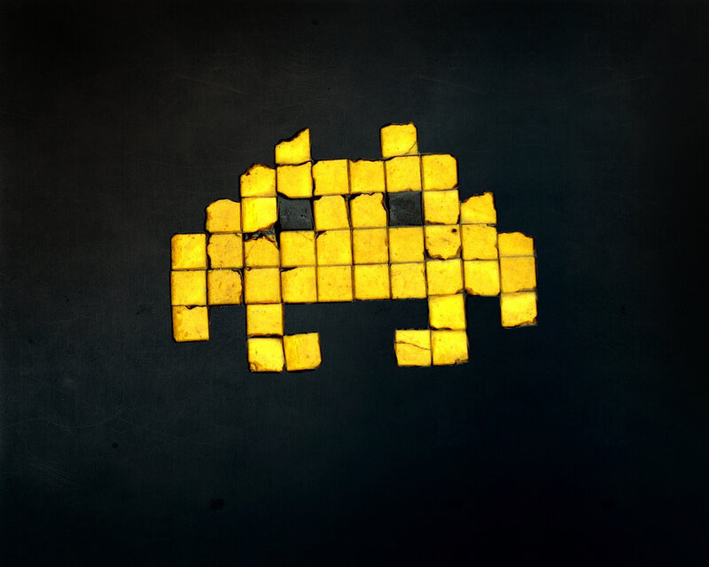 pixelated alien figure