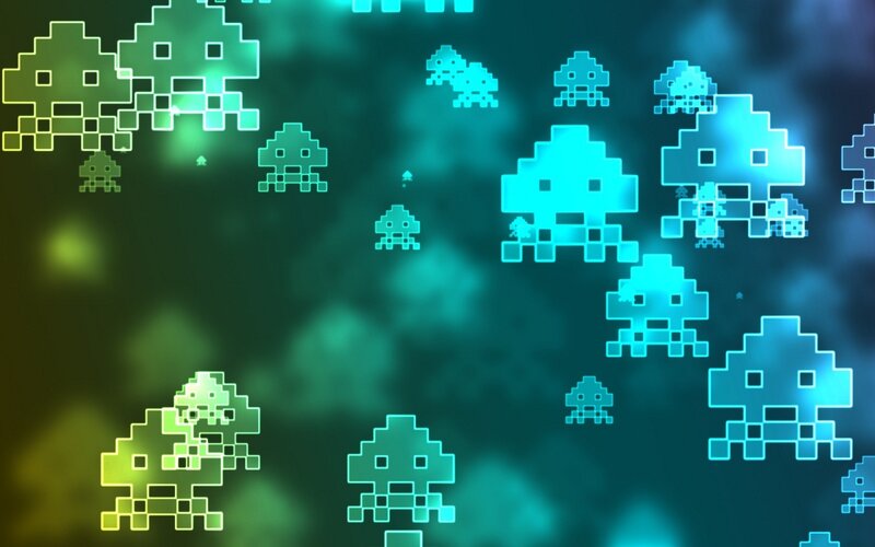 pixelated alien invaders