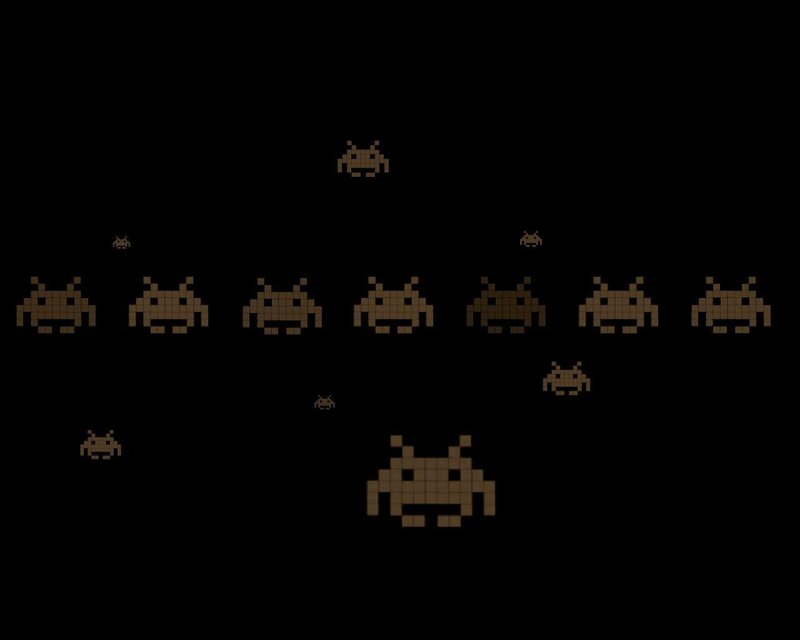 Pixelated alien invaders