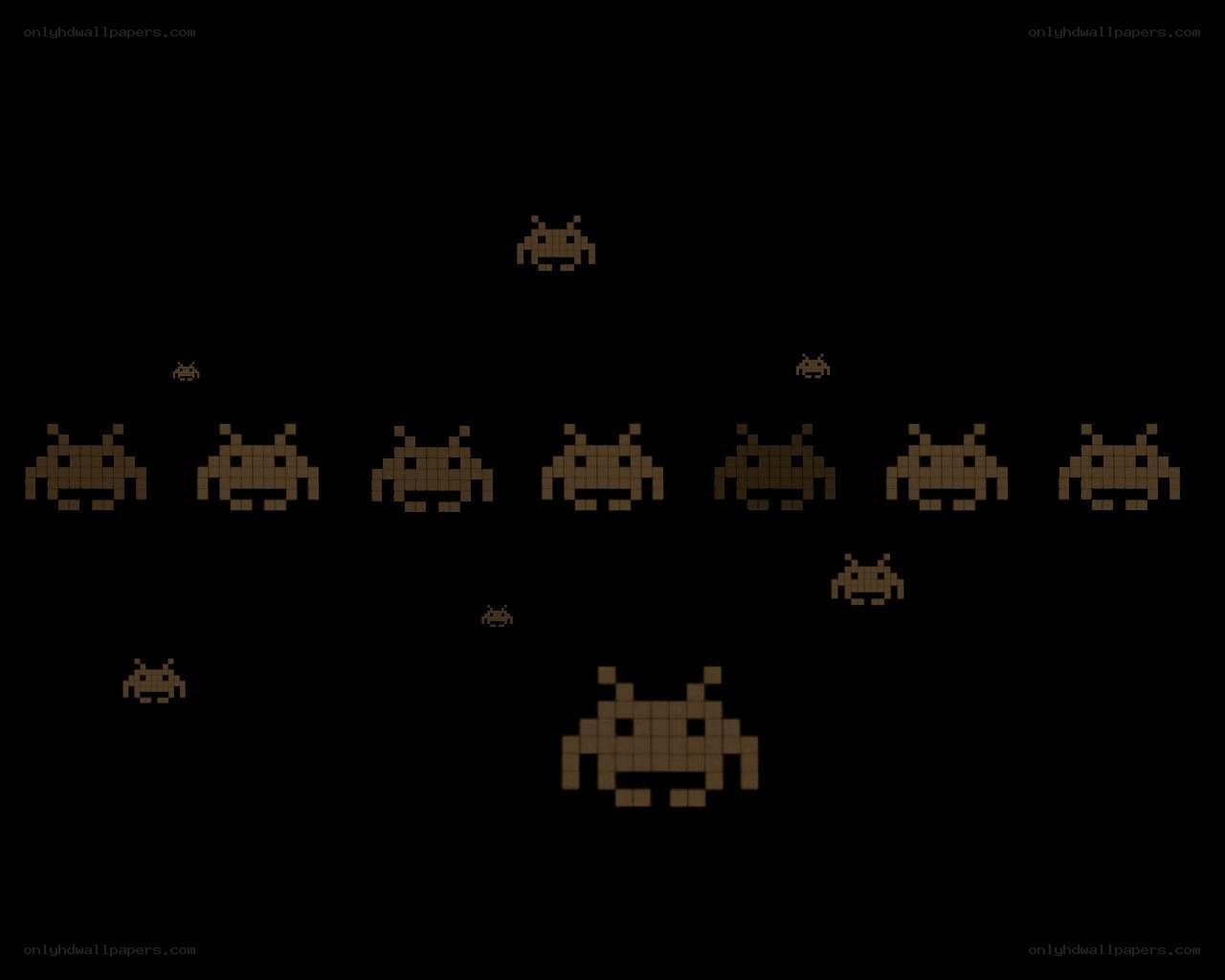 Pixelated alien invaders