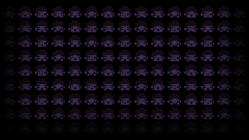 Pixelated Alien Invaders — Black, Repetitive
