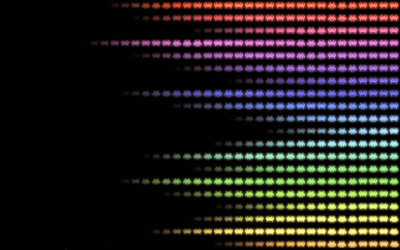 Pixelated Alien Invaders — Black, Retro, Pixel Art, Alien Creatures