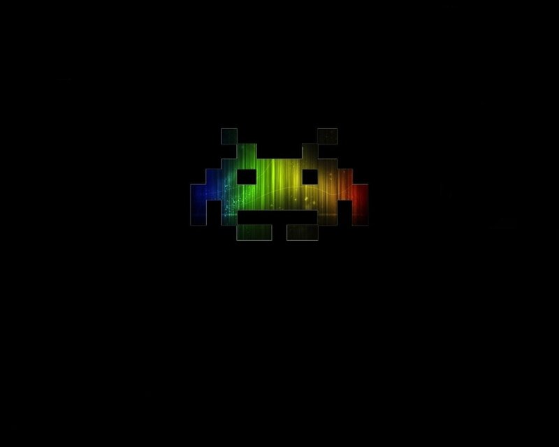 pixelated alien rainbow