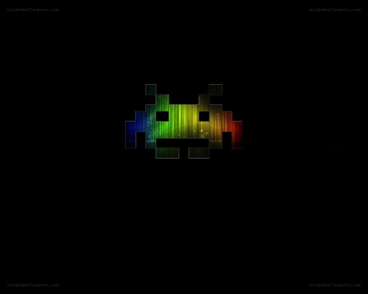 pixelated alien rainbow