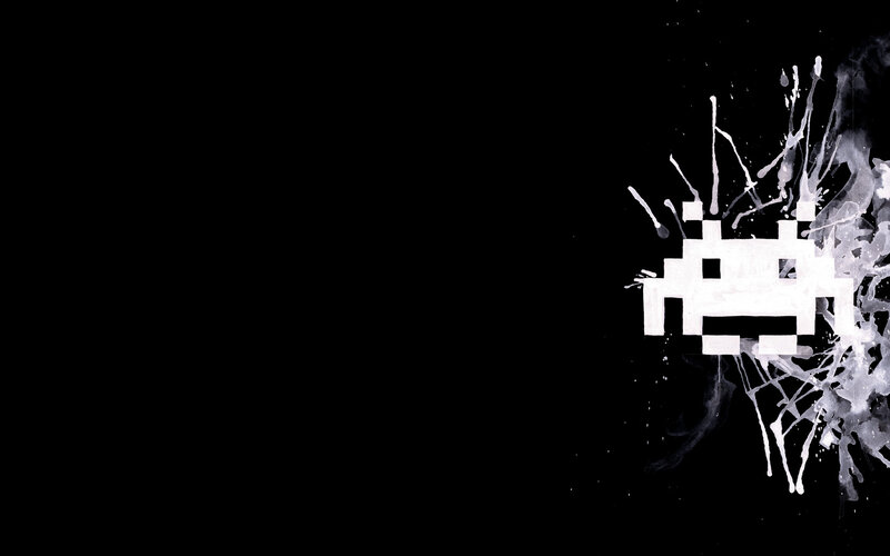 pixelated alien splatter