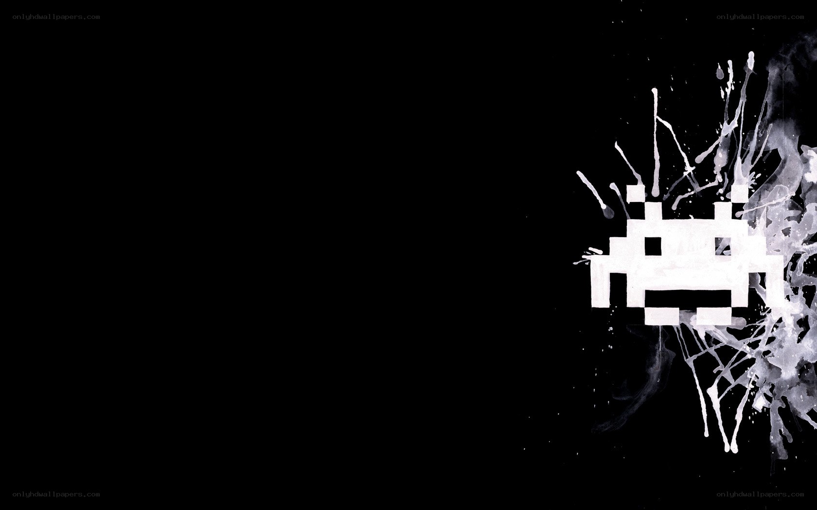 pixelated alien splatter