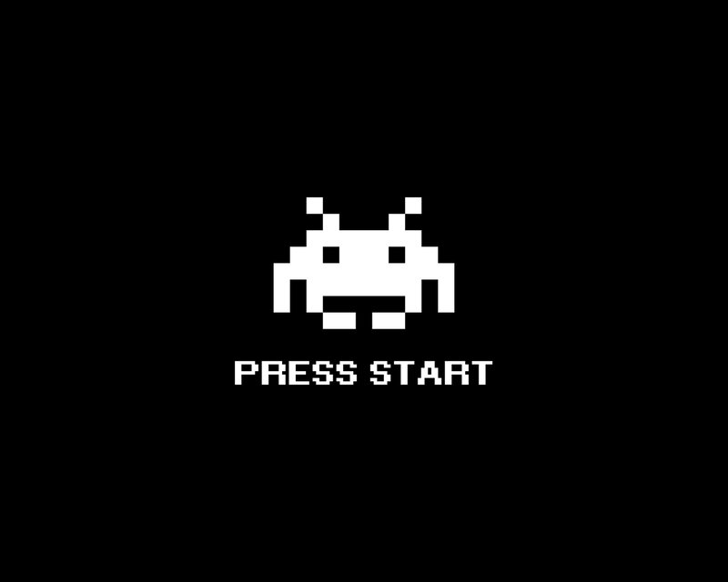 Pixelated Alien Sprite — Black, Minimalist
