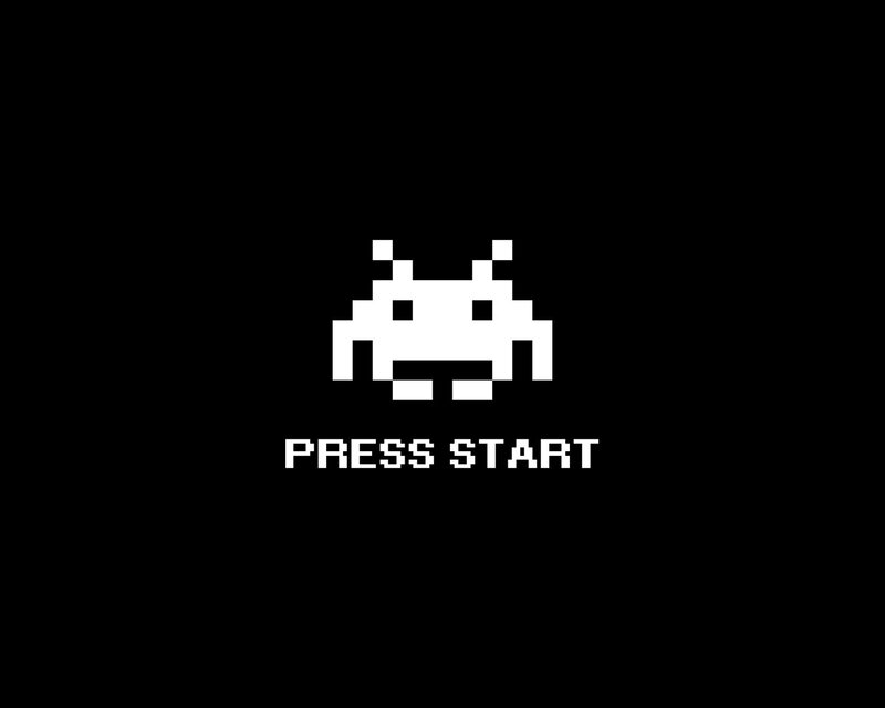 Pixelated Alien Sprite — Black