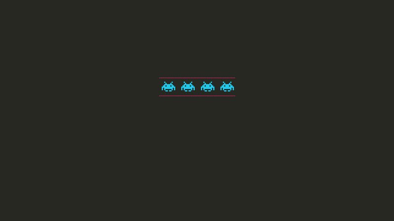 Pixelated Aliens — Black, Retro