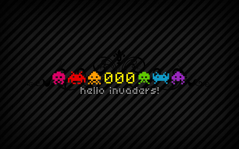 Pixelated Aliens — Black