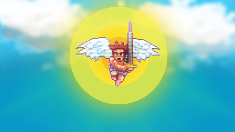 Pixelated Angel with Sword