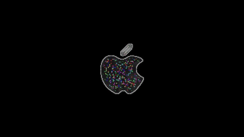 pixelated apple logo
