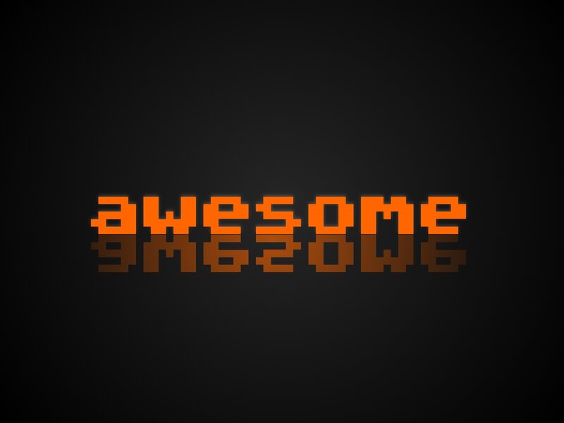 pixelated awesome text