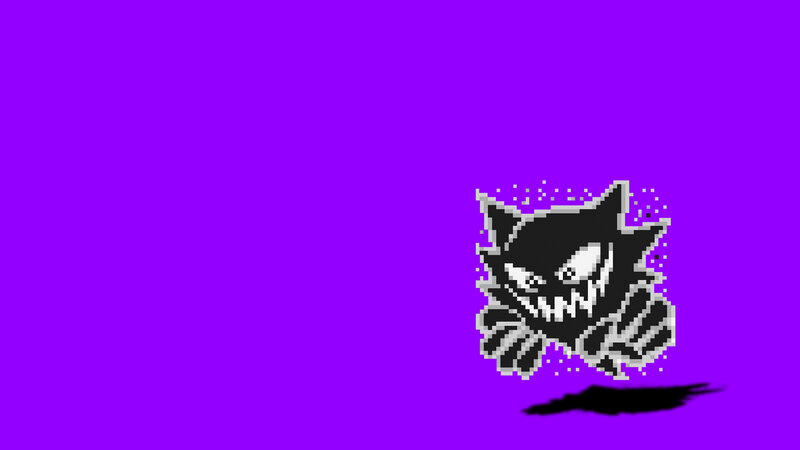 Pixelated Black Creature — Purple