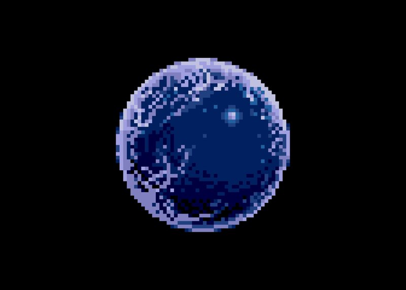 Pixelated Blue Planet