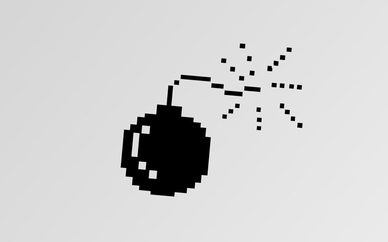 pixelated bomb explosion