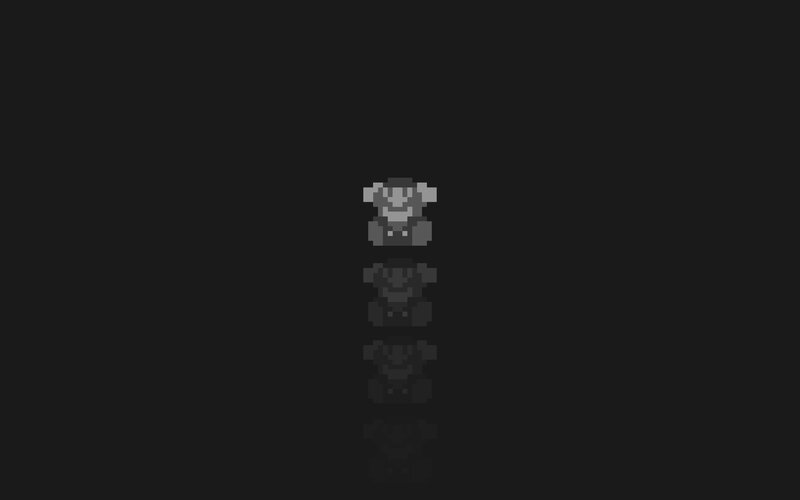 Pixelated Character — Black, Minimalist