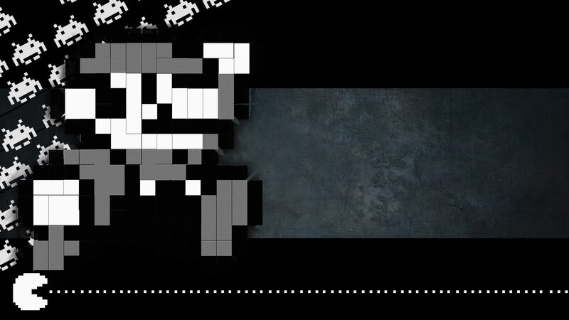 Pixelated Character — Black, Nostalgic
