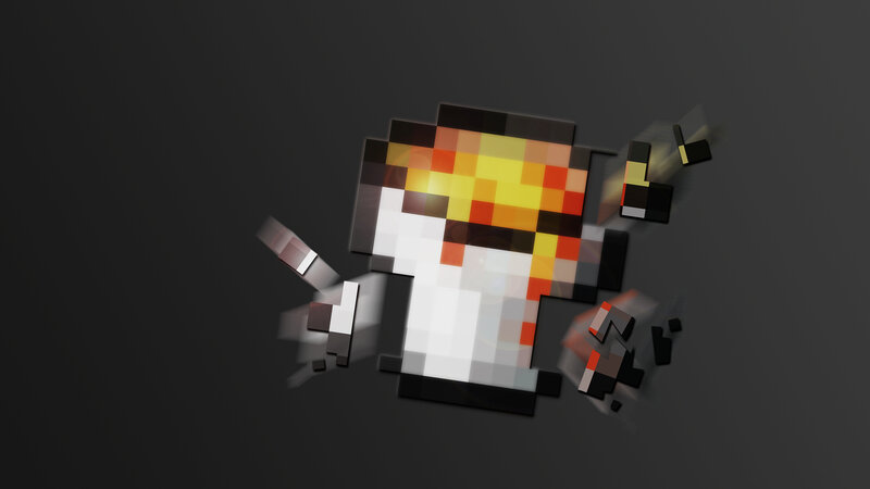 Pixelated character explosion