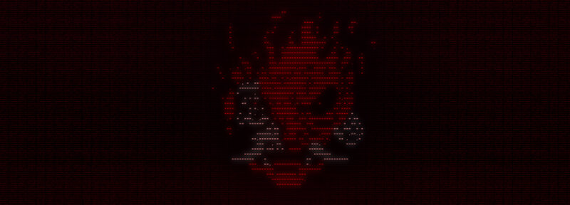 Pixelated Character Face — Black, Dark